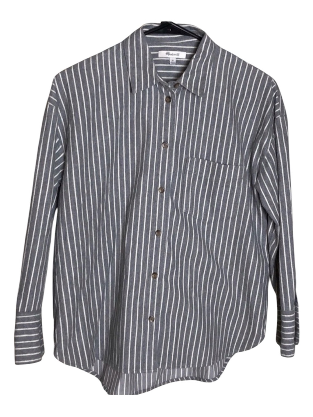 Madewell Gray Striped Button Down Shirt Size XS